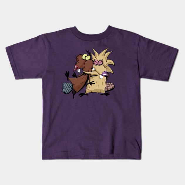 Angry Beavers Kids T-Shirt by Black Snow Comics